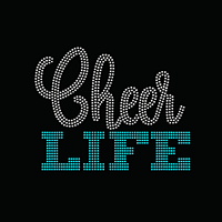 Transfert thermocollant de strass Bling Hot Fix Cheer Design pour T-shirt
