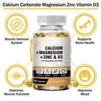 Complément immunitaire végétalien OEM Ca Mg Zn Vitamine D3 et K2 B12 en huile, capsule molle de calcium, magnésium, zinc et vitamine D3 pour des os solides