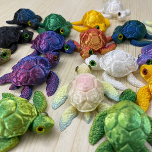 Figurine de tortue marine imprimée en 3D SDL11 avec articulations mobiles, jouet de bain créatif, modèle pour jeux aquatiques, décoration de bureau originale, cadeau, ornement 3D - Product Image 2