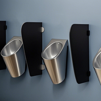 Plaque de séparation d'urinoir de toilette personnalisée noire de haute qualité 304 acier inoxydable résistant à la rouille hommes salle de bain urinoir diviseur école