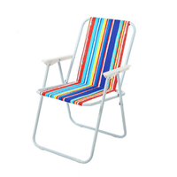 Chaises de plage pliantes compactes et basses pour le camping, en acier enduit de poudre, résistantes et durables, pour l'extérieur