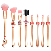 2024 Produk Terlaris 8 Pcs Desain Baru Kuas Makeup Wajah Sailor Moon Concealer Eyeliner Kuas Cukur Serat Sintetis Plastik