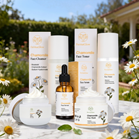 Kit de Soins Visage Apaisant et Hydratant à la Camomille Fermentée : Nettoyant, Tonique, Sérum, Crème et Masque à l'Argile pour Peaux Sensibles