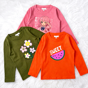 เสื้อยืดเด็กแขนยาวหลากหลายแบบ พร้อมส่ง MOQ ต่ำ สินค้าเกินฤดูร้อน เสื้อผ้าเด็กชายหญิงจากบังกลาเทศ - Product Image 1