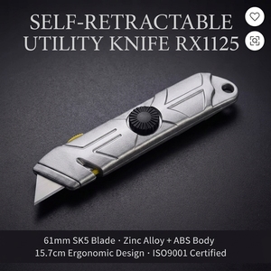 Cuchillo de Seguridad Autorretráctil, Cortador de Caja de Cartón de Alta Resistencia, Gancho de Corte, Cuchillo para Techo RX1125, Personalizado de Fábrica - Product Image 6