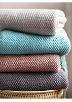 Plaids en tricot acrylique texturés pour la maison, de qualité supérieure, super doux, chauds et confortables, avec des couleurs personnalisées, respirants, avec des glands pour le lit