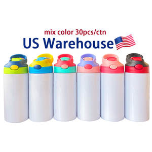 US RTS 12oz/350ml Sublimation Bounce Kids <b>Tumbler</b> Stainless Steel Kids Sublimation Blank Cup <b>with</b> <b>Straw</b> Mix Colors 25pcs - Product Image 4