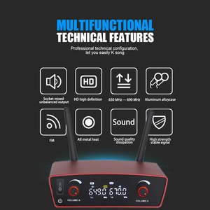 ไมโครโฟนไร้สาย UHF รุ่น TS-300 พร้อมไฟ LED ตัดเสียงรบกวน สำหรับร้องคาราโอเกะที่บ้าน การแสดงกลางแจ้ง การถ่ายทอดสดผ่านคอมพิวเตอร์ - Product Image 6