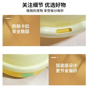Open <b>Cat</b> Litter <b>Box</b> Medium Size With Scoop Oval Design For <b>Cats</b> And Dogs PP Material - Product Image 5