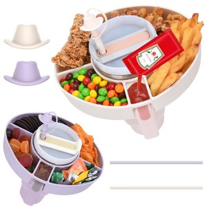 Bandeja para Snacks con Área para Salsas para Vaso Stanley de 40 oz con Asa, Tazón de Silicona Reutilizable para Snacks, Anillo para Snacks para Vaso Stanley - Product Image 1