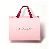 Sacs cadeaux en papier kraft de luxe imprimés sur mesure, recyclables, avec poignées torsadées, logo couleur personnalisé pour les petites entreprises, emballage de parfums