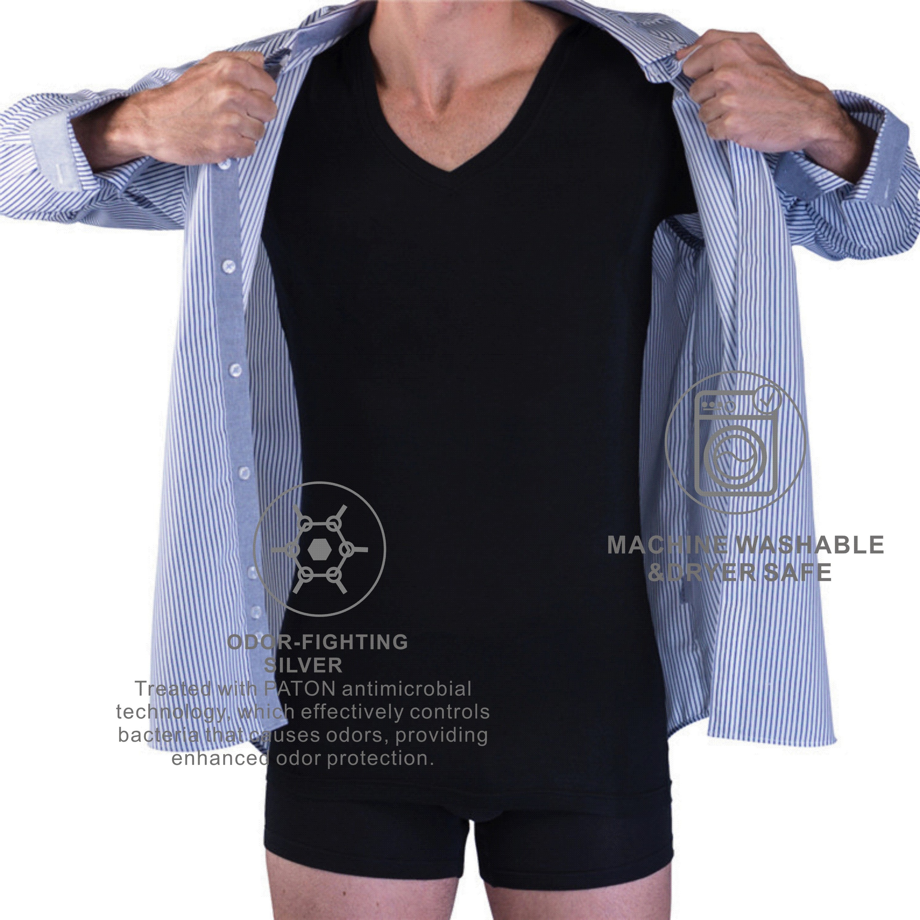 Hommes Deep V noir