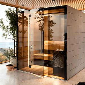 <span class=keywords><strong>Sauna</strong></span> Exterior de Lujo, Elegante <span class=keywords><strong>Sauna</strong></span> de Vapor para Exteriores, <span class=keywords><strong>Sauna</strong></span> Exterior Resistente con Puerta de Vidrio para Jardín o Spa - Product Image 2
