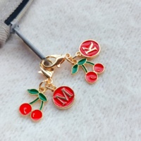 Porte-clés personnalisé avec initiale, breloque cerise rouge, fermoir mousqueton, pendentif pour sac, bijoux nominatifs, cadeau en gros