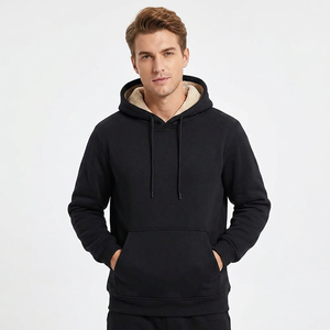 Sudadera con capucha y cremallera para hombre, de tejido sherpa de pelo alto, servicio de marca privada para inventario minorista de temporada - Product Image 1