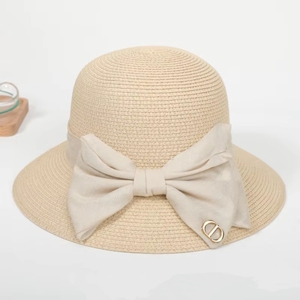 Women's Spring/Summer Light Luxury High-End Dense Weave Natural Grass Travel Sun <b>Hat</b> Makes Face Look Smaller - Product Image 4