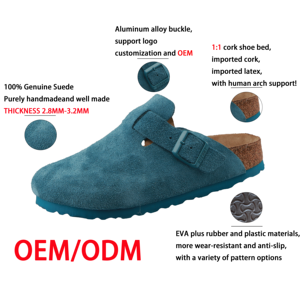 Mules Boston de Haute Qualité, Réplique Fidèle de la Technologie <span class=keywords><strong>Birkenstock</strong></span> Allemande, Sandales en Liège Unisexe avec Semelle Ergonomique en Liège - Product Image 2