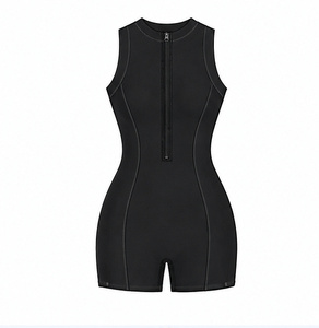 Front Zipper One Piece <strong>Swimsuit</strong> <strong>Boyleg</strong> Shorts Full Coverage Slim Fit Active Swimwear <strong>Ladies</strong> OEM ODM Private Label - Product Image 2