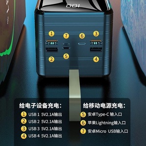 แบตสำรองมือถือ10000mAh 20000mAh 30000mAh 40000mAh 50000MAH แบตสำรองพลังงานแสงอาทิตย์ชาร์จเร็ว - Product Image 6