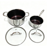Ensemble de casseroles en acier inoxydable personnalisé de 4 pièces, antiadhésif, respectueux de l'environnement