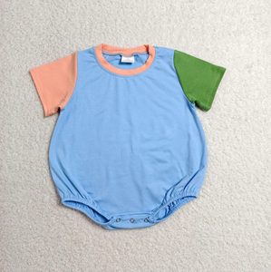 Body de Bebé de Manga Corta con Bloques de Color y Mangas en Contraste, Pelele de Verano para Bebé, Transpirable, de Algodón, con Cierre de Botones y Detalle de Volantes - Product Image 5