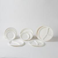Échantillon gratuit Assiettes rondes en papier de bagasse jetables biodégradables naturelles blanches compostables pour restaurant