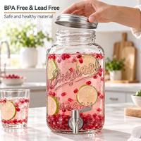 Distributeur de boissons en verre commercial 8L avec robinet, grand distributeur de jus pour hôtel, buffet, restauration, OEM