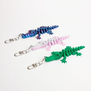 Porte-clés crocodile imprimé en 3D Gzyuyou 2026, articulations mobiles, pendentif crâne squelette, jouet créatif et tendance pour sacs à dos, clés, animaux - Product Image 2