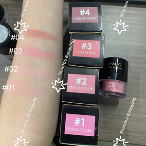 Poudre de fard à joues de maquillage pour le visage de poche rose imperméable de longue durée pigmentée en gros avec miroir bouffant - Product Image 4
