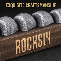 En stock, pierres à whisky en granit de qualité alimentaire Shunstone, 6 pièces, avec plateau en bois pour les amateurs de whisky