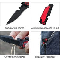 Allume-feu multifonction avec clip, torche, coupe-bouteille, ouvre-bouteille, couteau de survie