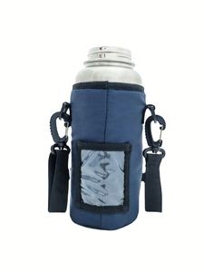 Pochette isotherme en néoprène de couleur marine avec poche pour téléphone, pochette de transport pour la marche, la randonnée, les voyages Sanjin BS24091809 - Product Image 3