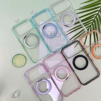 Étui de protection en acrylique durable pour iPhone 15 14 13, étui magnétique transparent anti-jaunissement avec coins à coussin d'air