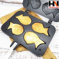 Poêle à Taiyaki 2, 3 ou 4 poissons, antiadhésive, pour gaufres, mini-œufs et crêpes, ensemble de cuisson