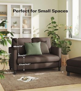 Welzona divano moderno a due posti tessuto orsacchiotto Love Seat 2 posti soggiorno <span class=keywords><strong>mobili</strong></span> <span class=keywords><strong>per</strong></span> casa ufficio Studio appartamento-marrone - Product Image 2
