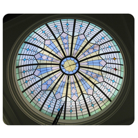 Plafonnier de toit en verre teinté, mosaïque faite à la main, lucarne en plomb, panneaux de toit en verre teinté