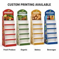Support d'affichage en carton personnalisé pour produits frais, étagère à fruits et légumes autoportante à six niveaux pour supermarché