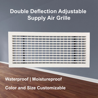 Grille de ventilation carrée en alliage d'aluminium antirouille personnalisée avec couvercle en maille, persienne réglable à double déflection pour mur et plafond HVAC