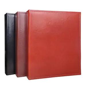 Leather cover plastic material pocket file folder customize design A4 double pocket folder