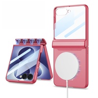 Coque de téléphone à couverture intégrale en PC avec charnière magnétique et anneau magnétique intégré compatible avec la charge sans fil pour Samsung Z Flip 8