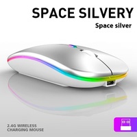 Harga pabrik 2.4G Mouse Gaming optik USB BT pengisian daya nirkabel tidak berisik untuk permainan PC Laptop kantor digunakan dengan benar isi ulang