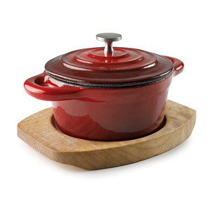 Mini casseruola rotonda Magma Red con coperchio da 1,5 litri per cuocere e servire - Product Image 1