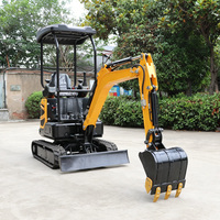 Mini Excavator Diesel Crawler Digger Dengan Trek Karet dan Berbagai Lampiran untuk Pekerjaan Pertanian, Kebun, dan Konstruksi