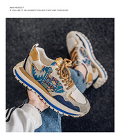 Chaussures de course décontractées polyvalentes pour hommes, plateforme, tige en tissu respirant, fermeture à lacets, tendance, mode, toutes saisons