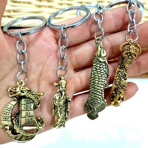 Pendentif imitation cuivre, porte-clés plaqué cuivre, boucle à clé, accessoire métallique, pour stand de rue, foire du temple, porte-clés rétro, 1 - Product Image 5