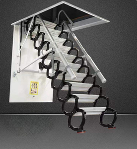 Escalier de grenier télescopique électrique automatique au design moderne en acier au carbone, capacité de charge de 300 lb, hauteur extensible de 12,5 pieds - Product Image 3