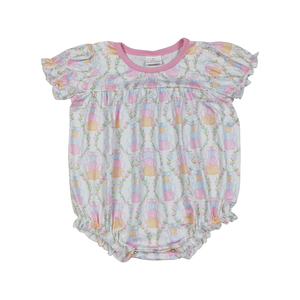 Moda otoño calabaza flores lazos Rosa manga corta bebé niñas mameluco Boutique venta al por mayor alta calidad gran oferta listo para enviar - Product Image 3