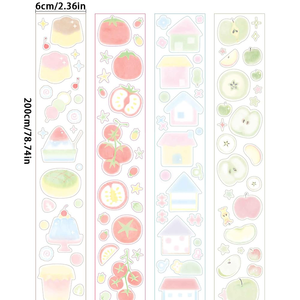 4 Rolls <b>Washi</b> <b>Tape</b> Set Cute Stickers Cartoon Fruit PET <b>Washi</b> <b>Tape</b> Self-Adhesive Waterproof PET <b>Tape</b> DIY Crafts Decorative <b>Tape</b> - Product Image 5