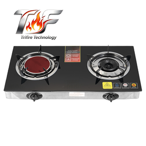 Trifire 热销非洲红外线中东双灶节能现代风格家用钢化玻璃燃气灶 - Product Image 1