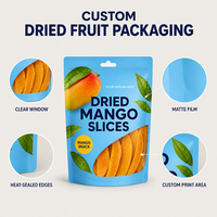 Sachet d'emballage personnalisé en gros pour mangues séchées, aliments secs, petites collations, avec fermeture éclair, en BOPP, VMPET, PE, Mylar